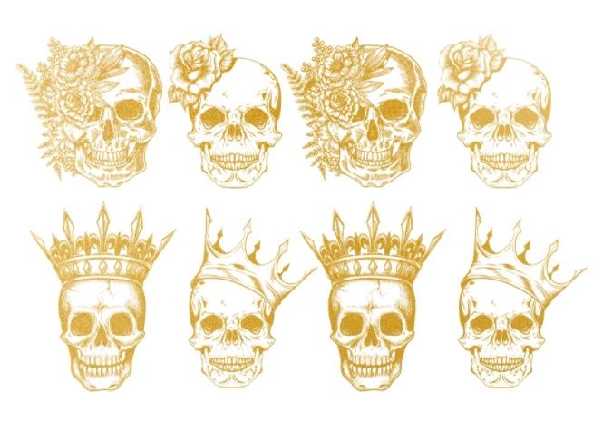Totenkopf König+Königin Gold