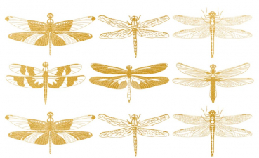 Gold Dragonflies Decal