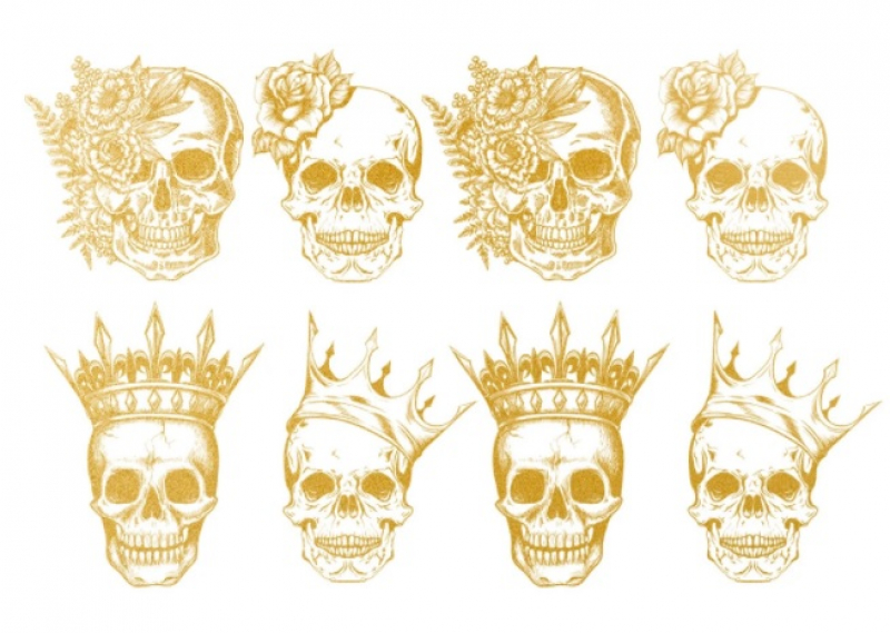 Gold Skull King & Queen Decal